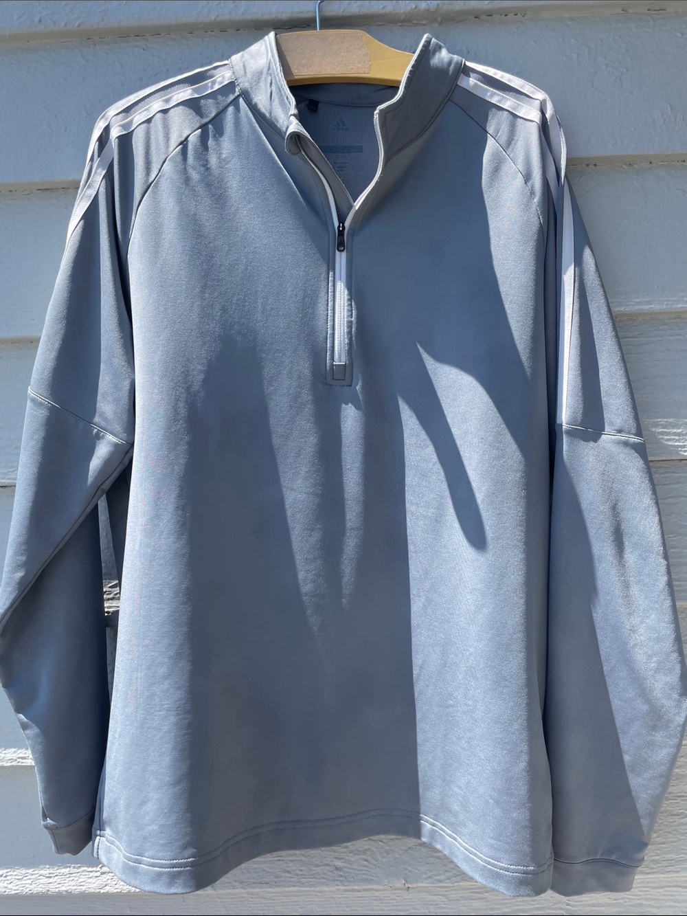 adidas Gray Golf Quarter-Zip Pullover w/White Accents - Size M